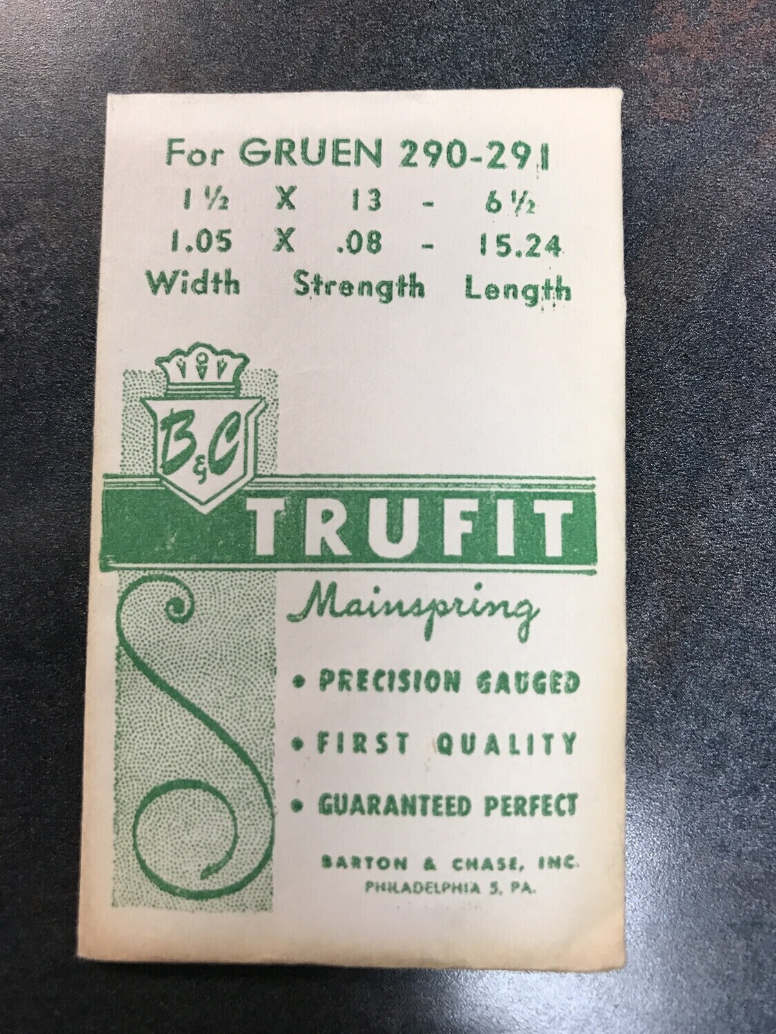 Trufit Mainspring for Gruen caliber 290, 291 – Steel