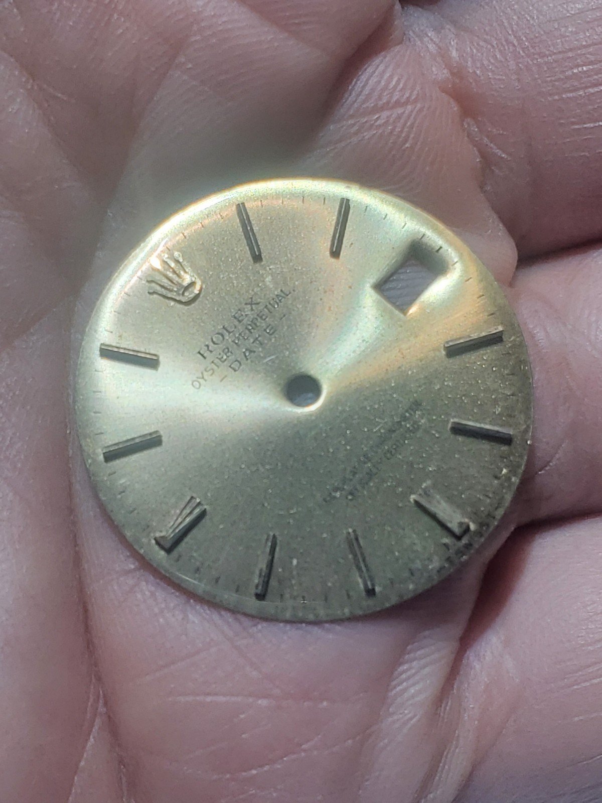 Used Rolex Oyster Perpetual Date Ref. 1500 Non-quickset Gold Dial & Hands Parts