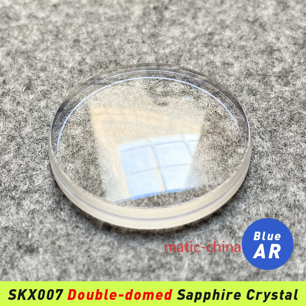 HOT SKX007/SKX011/SRPD Double Domed Blue AR Sapphire Crystal For Sloped Insert