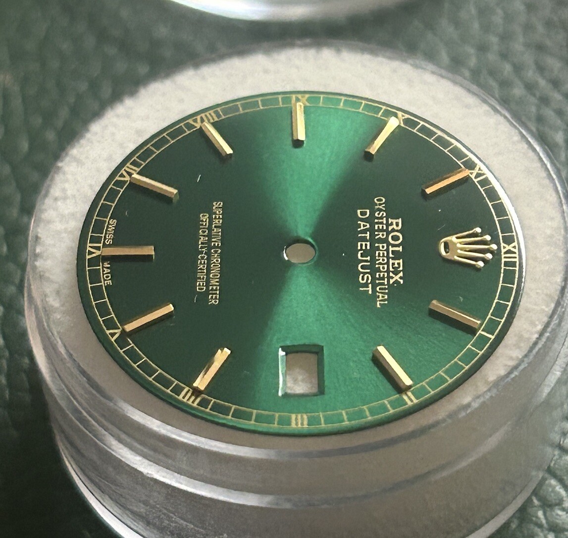 Rolex Mens Datejust Custom Green Stick Dial For 36MM Models 16013 16233 116233