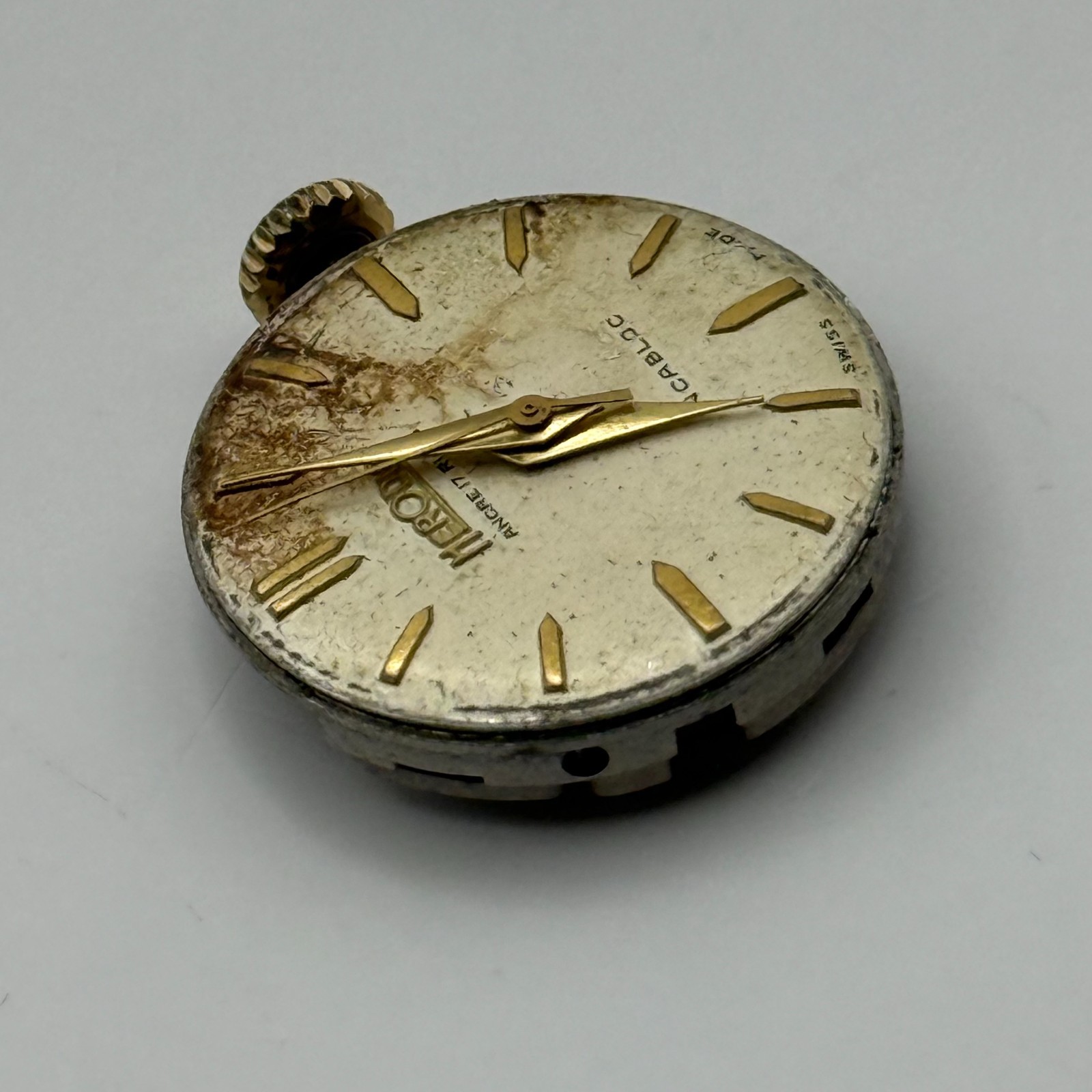 FHF 64 Watch Movement Herodia Ancre 17 Rubies Swiss Vintage Parts Repair 19.2mm