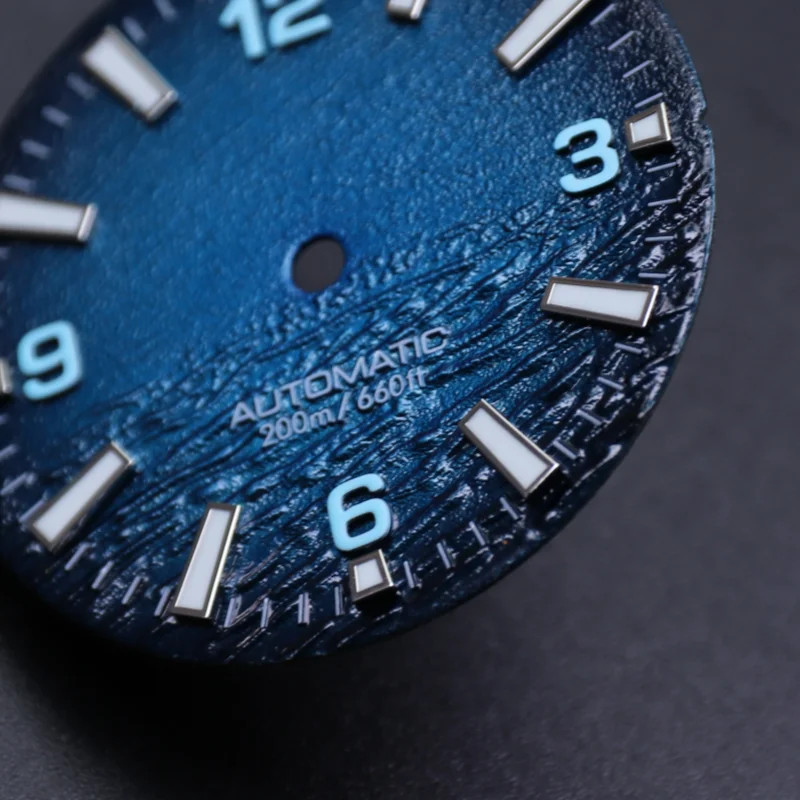28.5mm Diving Watch Dial Face C3 BGW9 Luminous For NH35 SKX007 3 3.8 Crown Mods