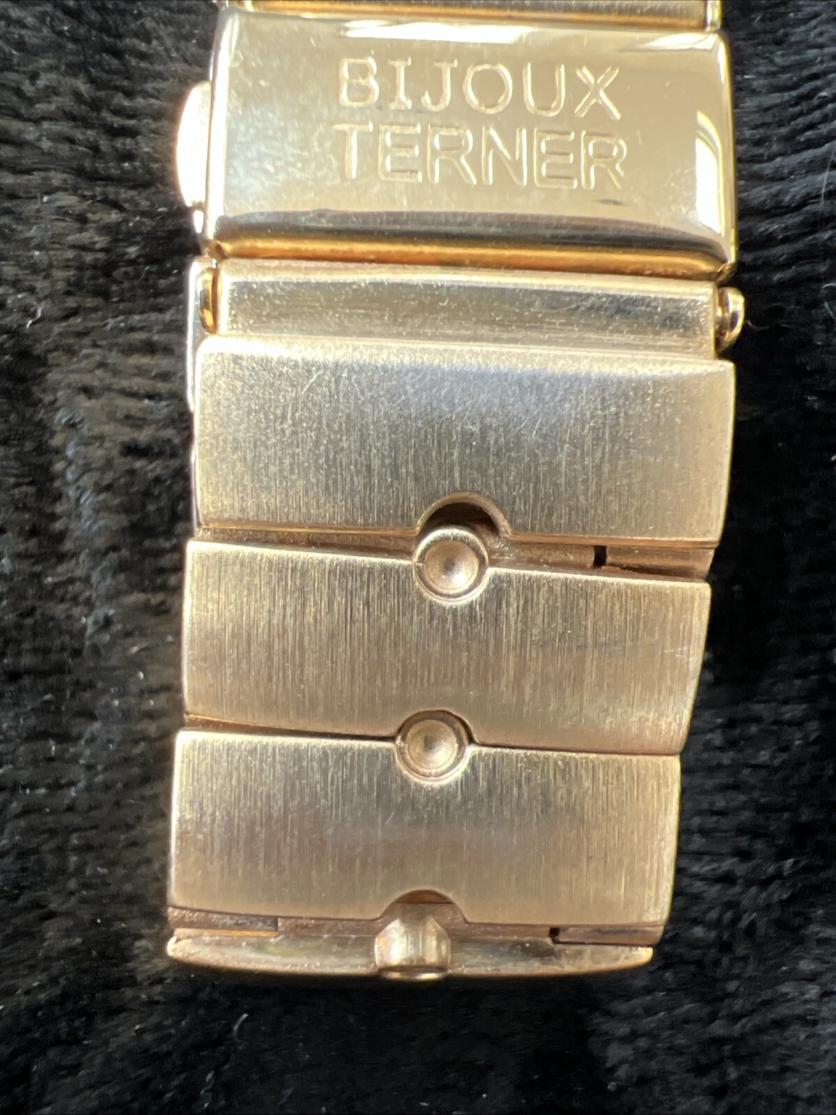 Vintage Bijoux Terner Mens Museum Watch Japan Movement Stainless Black face dial