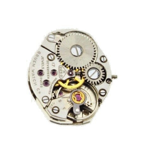 Gruen Precision Model N225R Vintage Used 17 J Watch Movement 6.75 x 7.75”’ Runs