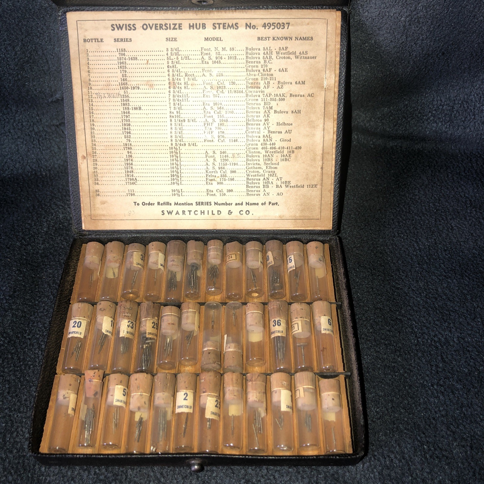 Vintage Swartchild Swiss Oversize Hub Stems No. 495037