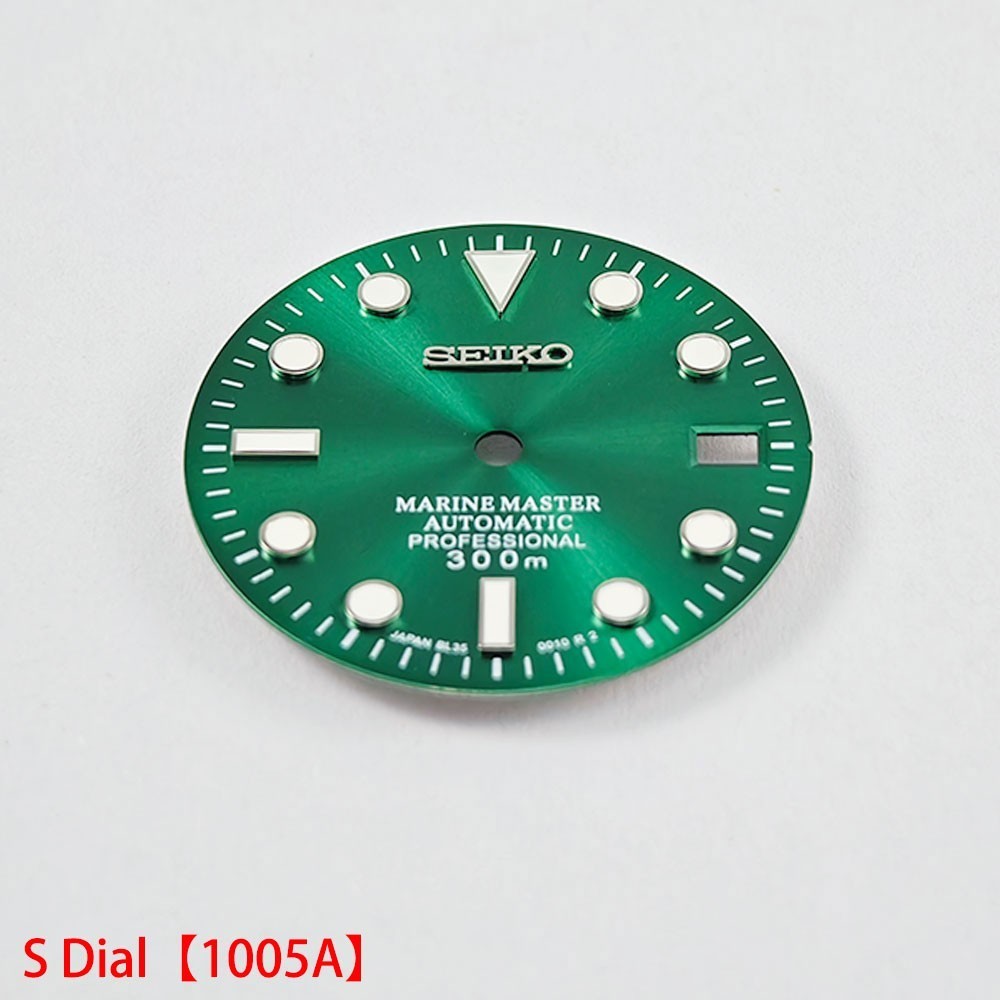 28.5mm Seiko Sunburst Watch Dial Green Luminous Fit NH35 NH36 Movement