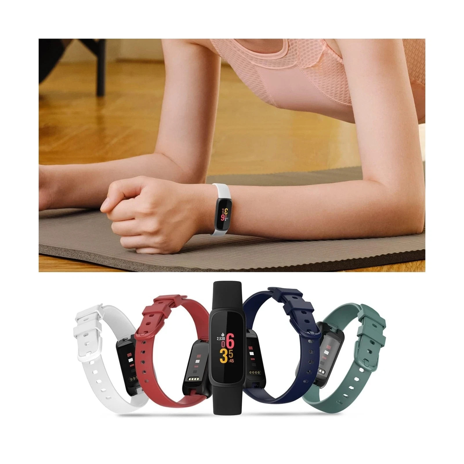 10 Pack Compatible with Fitbit Inspire 3 Bands,Soft Sport Bands Sil… Fast Ship