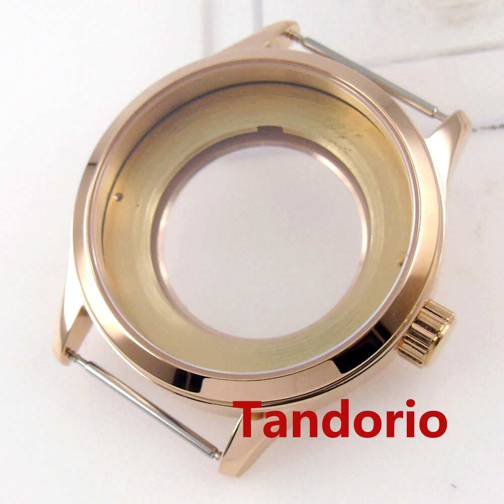 Rose Gold/PVD/Silver Watch Case 43mm Fit Miyota8215 821A DG2813 Sapphire Glass