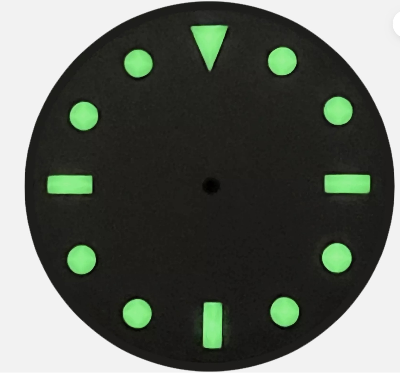 Watch Dial Hour round Markers 12 pcs Blue Green LUMINOUS Numerals dots indices