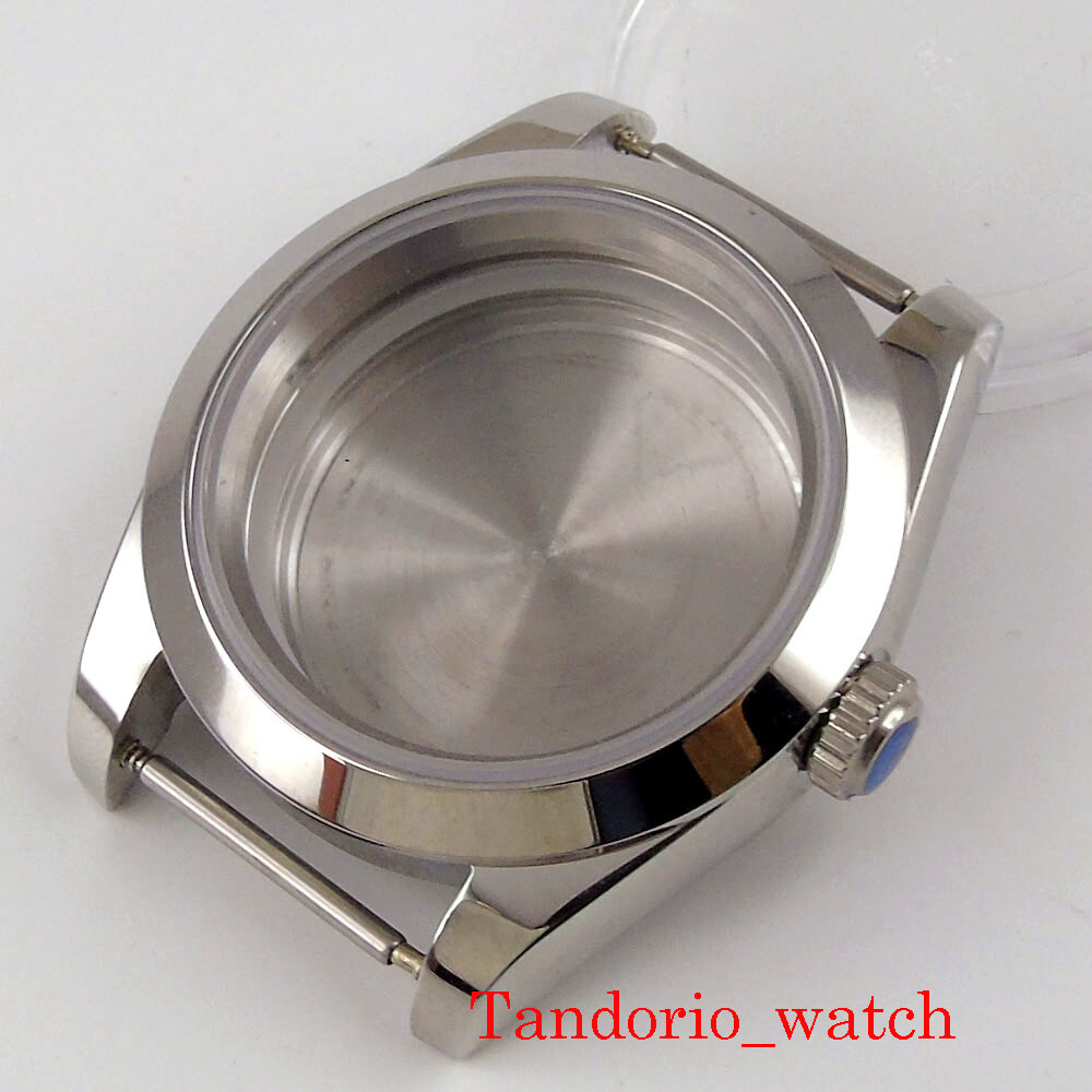 39mm Watch Polished Case Sapphire/Mineral Arched Glass Fit NH34 NH35 NH35A NH36A