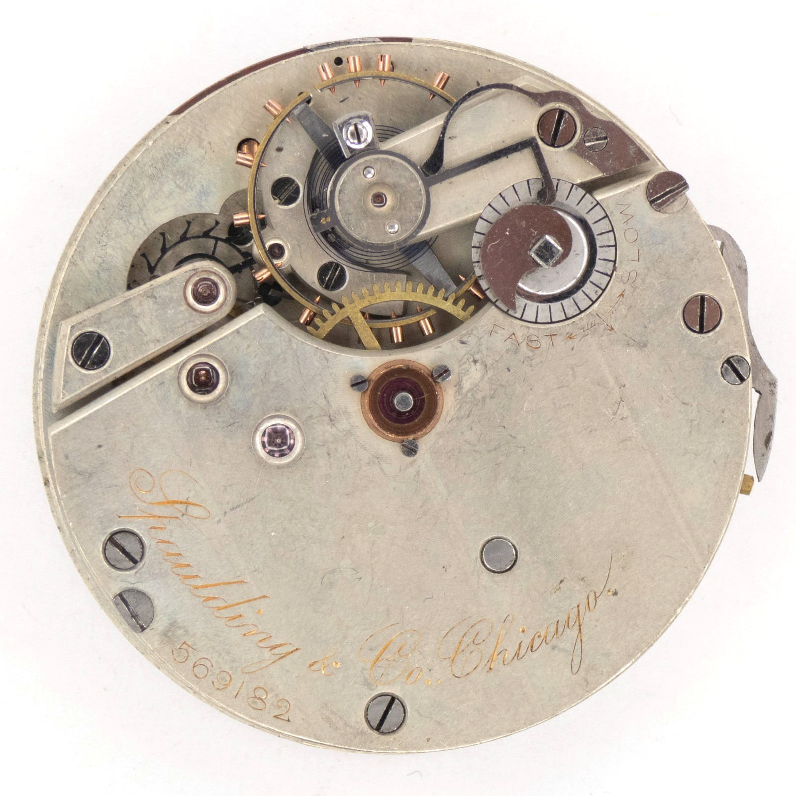 Likely Agassiz 38.3 x 10 mm Antique Pocket Watch Movement, Runs