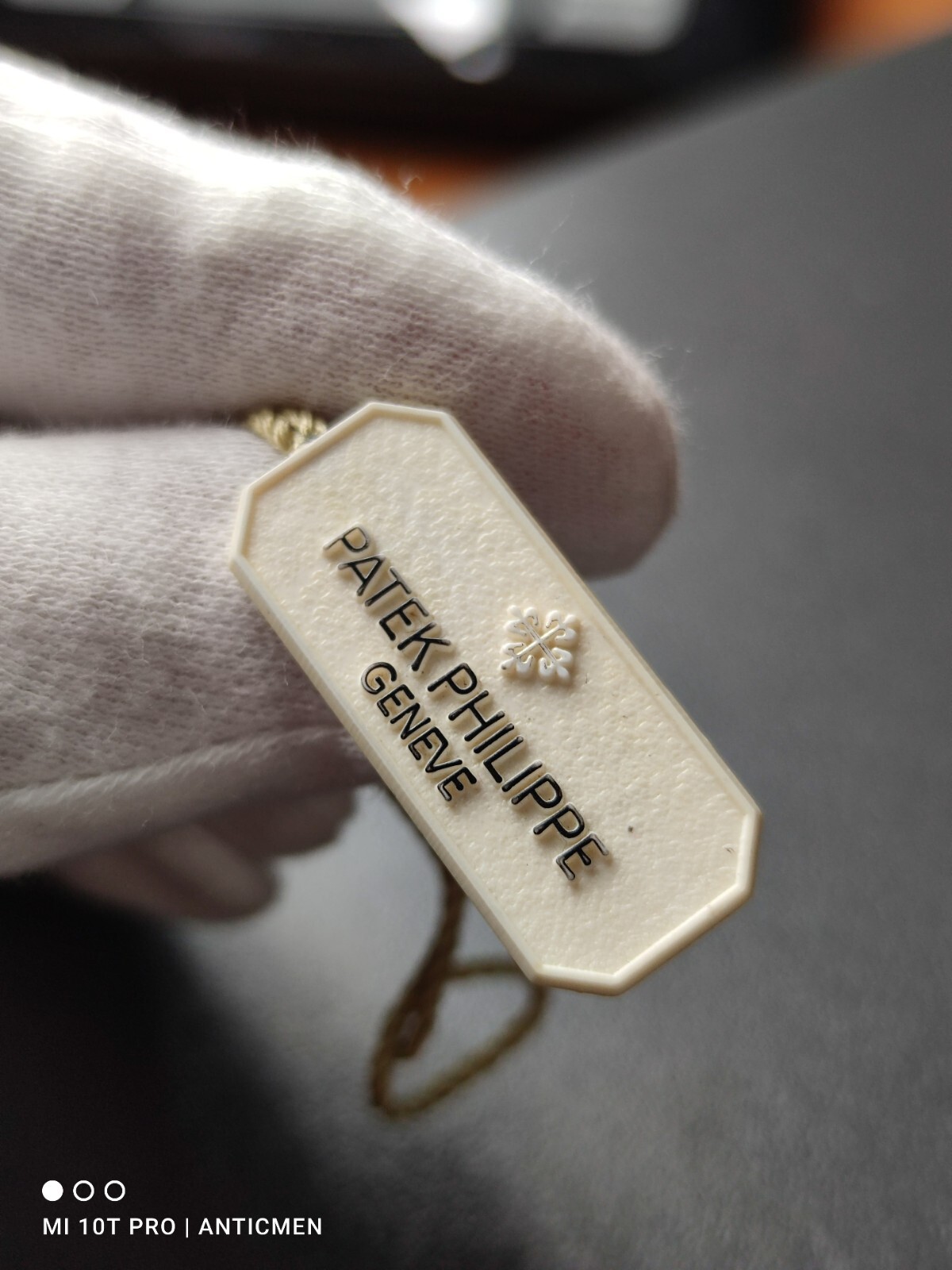 Classic White Patek Philippe Genuine Hangtag. Nice hang tag / label.