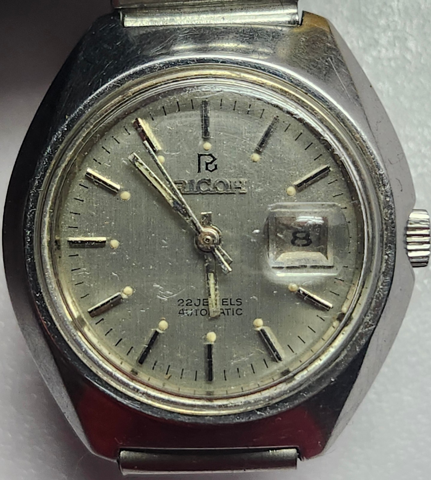 Ricoh Automatic 22 Jewels Japan Watch Movement Case & Band – For Parts