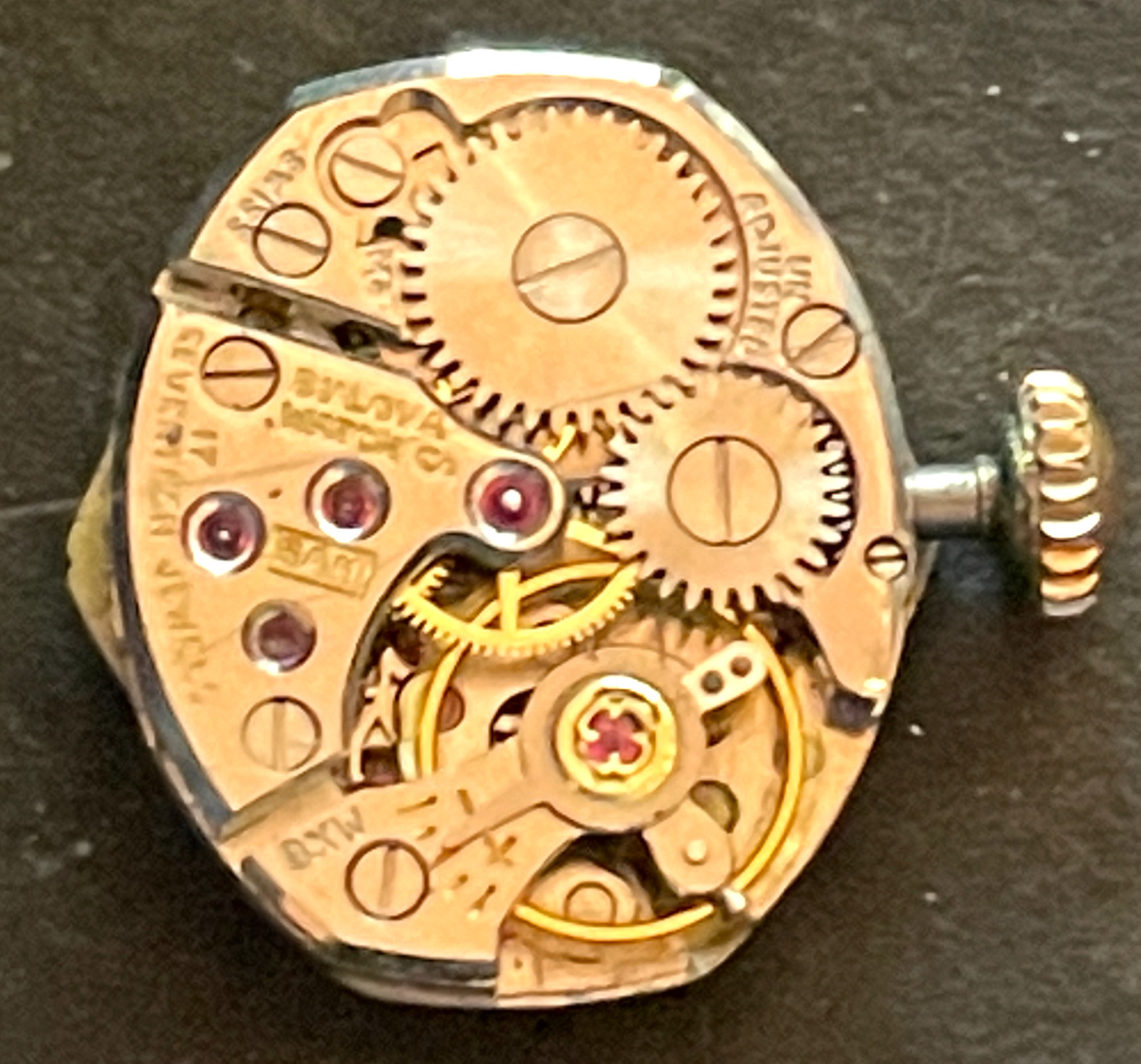 Vintage Bulova Cal 6AN Women’s Watch Movement Running Ticks Gold Dial USA