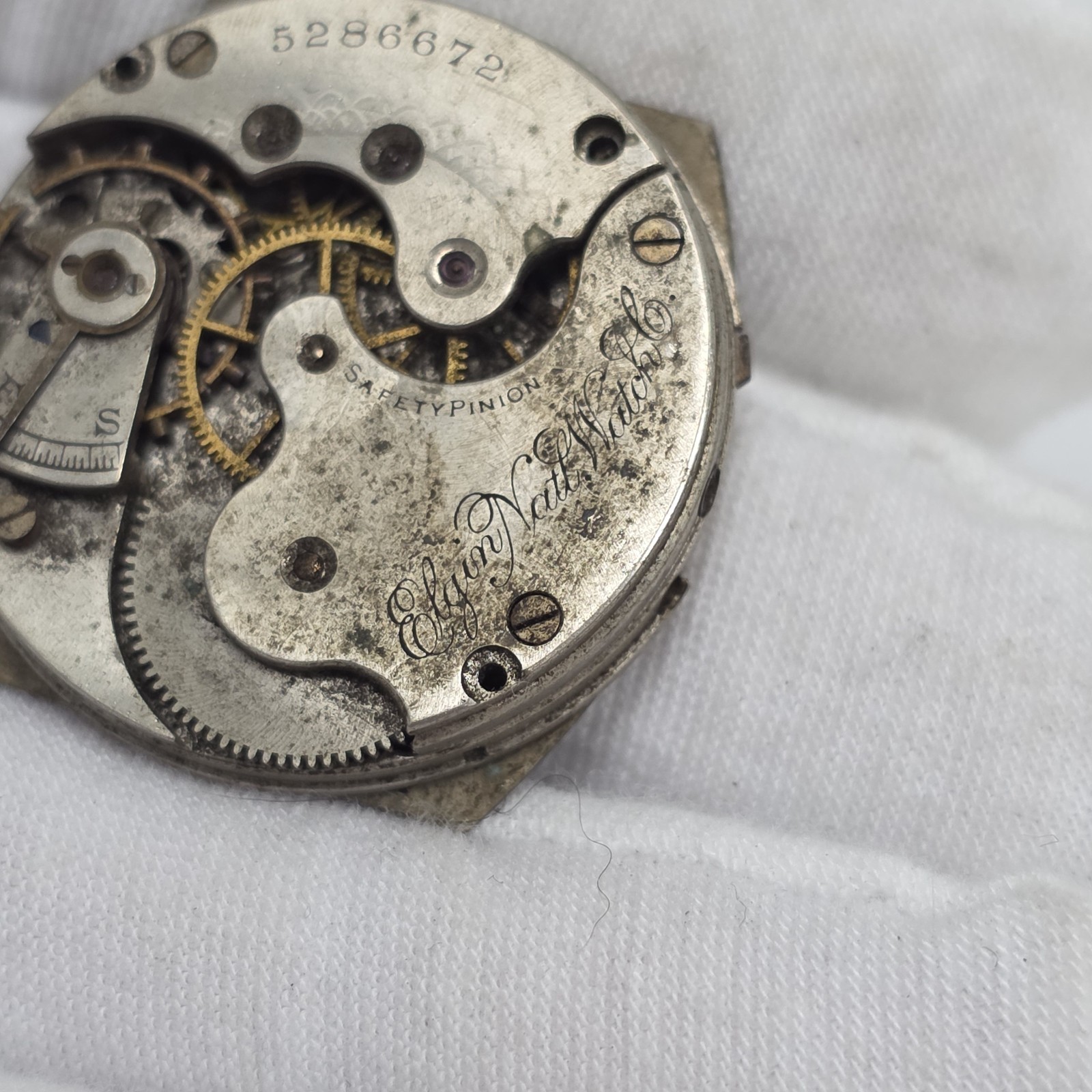 Antique 1894 Elgin Grade 110 0s 11 Jewel Pocket Watch Movement Parts/Repair