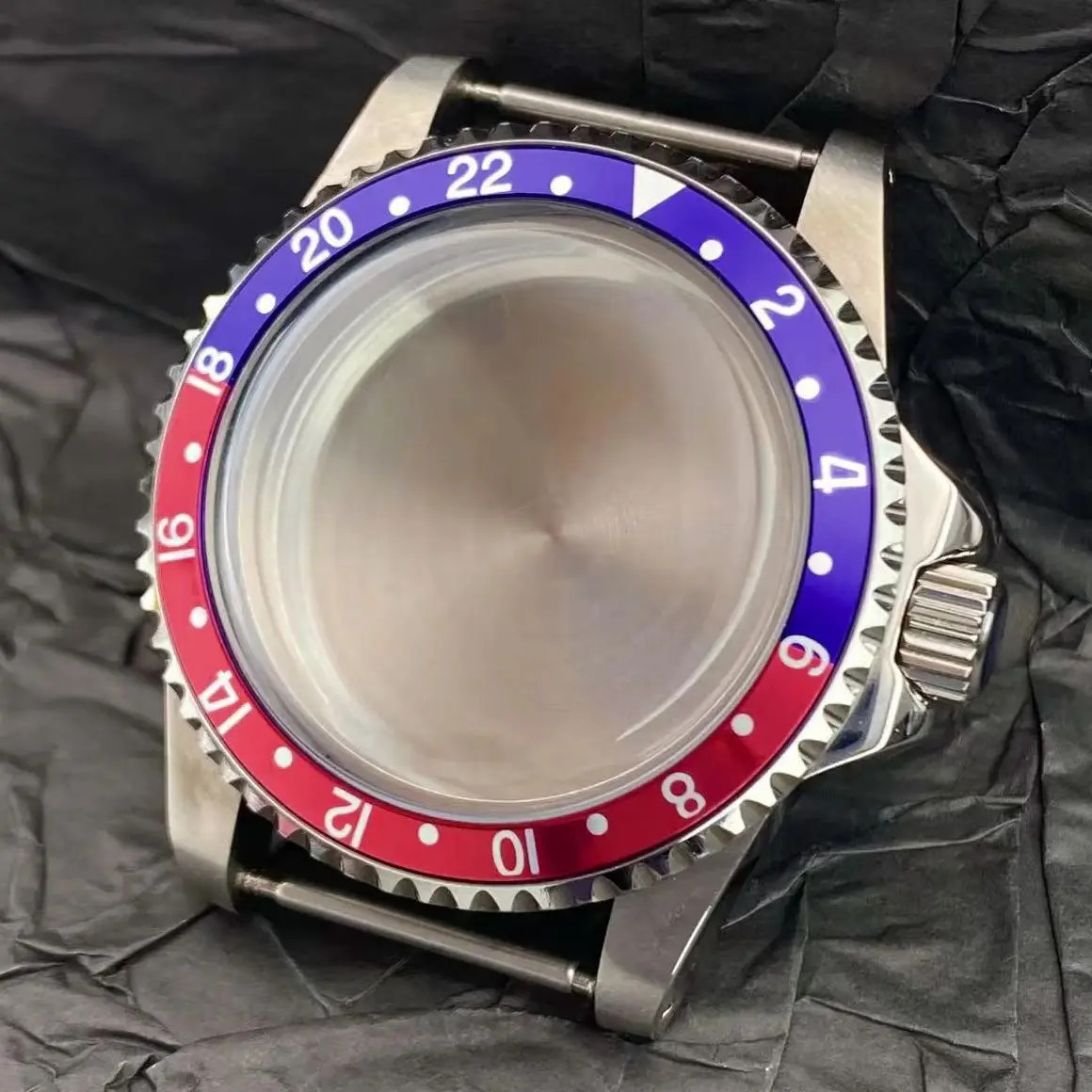 39.5Mm NH35 Case SUB GMT 120-Click Vintage Dome Acrylic Glass Watch Case for NH3