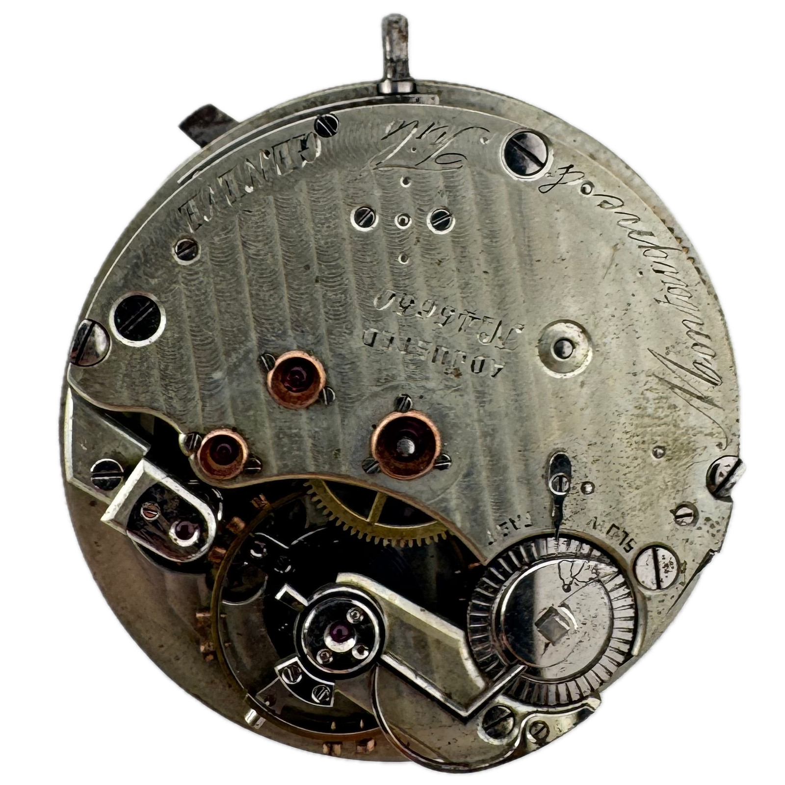Antique Montaigne & Fils Geneve High Grade Hunter Pocket Watch Movement Swiss