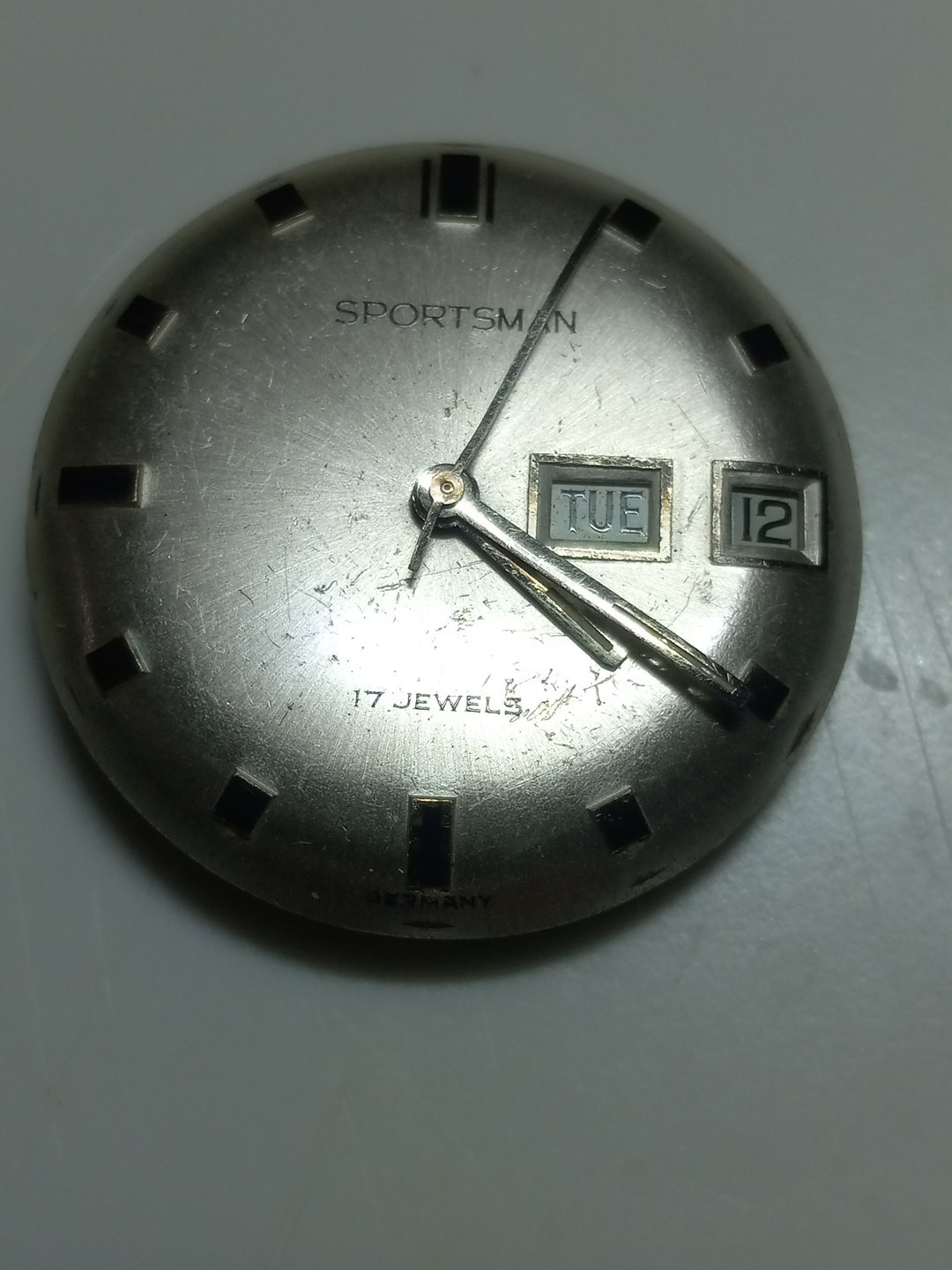 Elgin Sportsman Date Day Watch 318 Movement Germany Vintage Mens Wristwatch 363