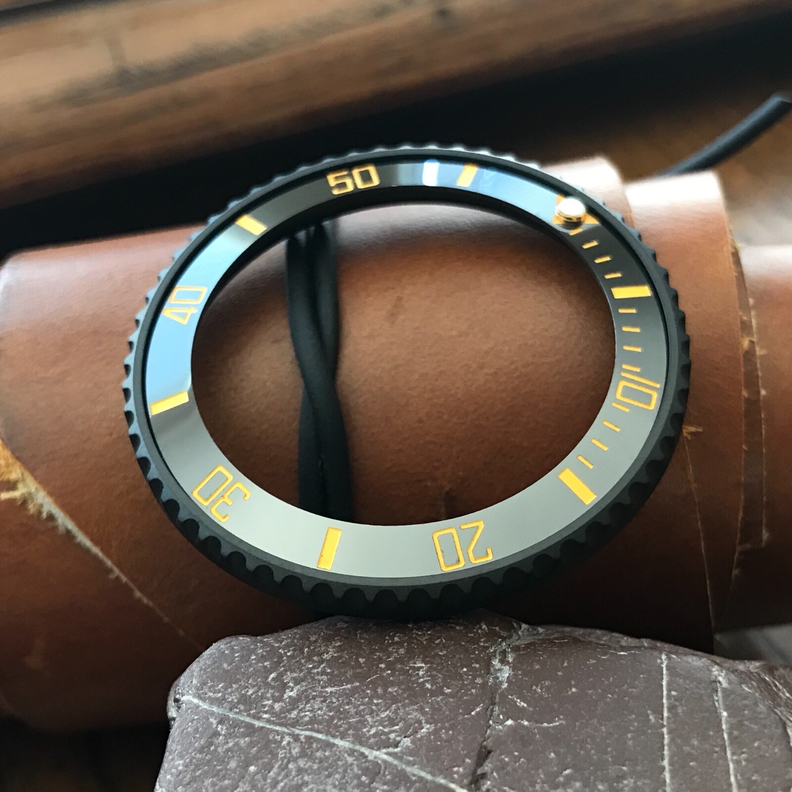 Sub Style Bezel+Black w/ Yellow Ceramic Insert for Seiko SKX007 SRPD~US Seller