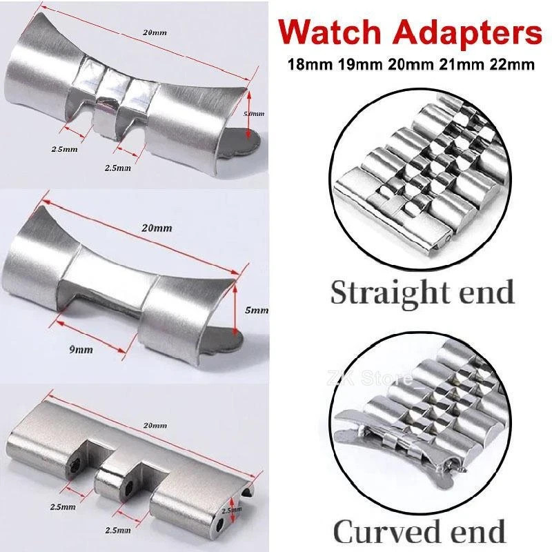 2pcs New Watch Bracelet Curved End Links for Seiko Skx009 Skx007 Jubilee Oyster