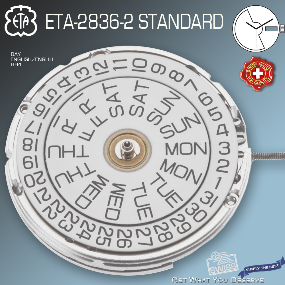 MOVEMENT AUTOMATIC ETA 2836-2, STANDARD, ENGLISH-ENGLISH DAY