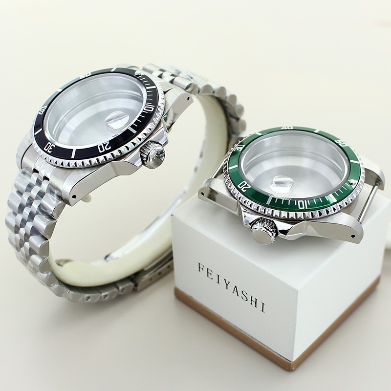 38MM Sapphire Glass Watch Case strap Ceramic Bezel Mod Parts Fit NH34A NH35 NH36
