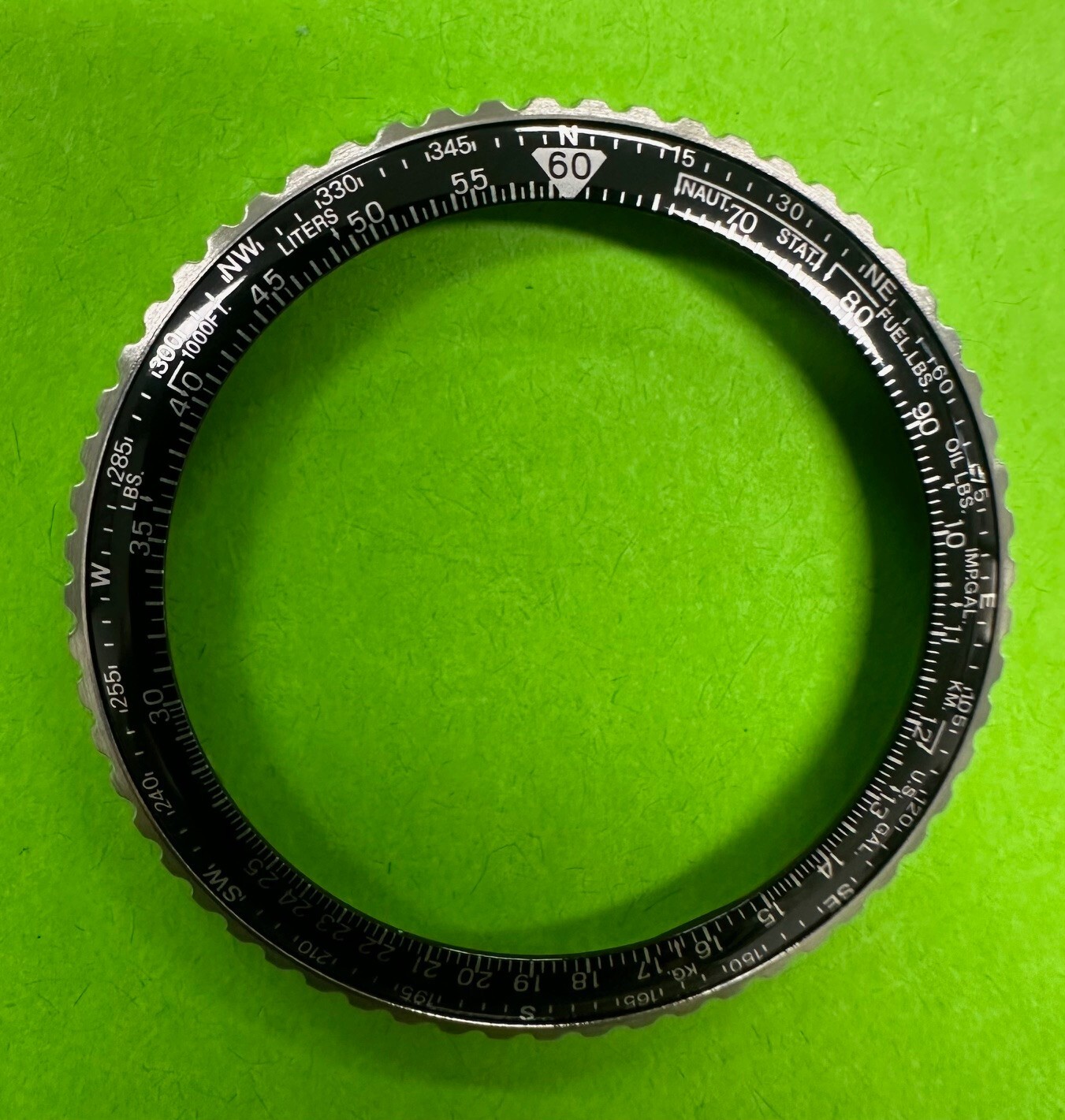 SEIKO SND253 BEZEL 7T92-0CF0 FLIGHT MASTER SKS195P1 V657-8120 BLACK ROTATING New
