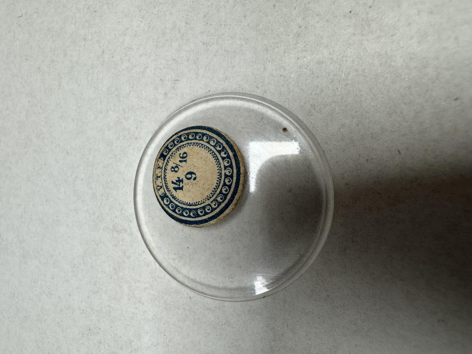 Vintage V.T.F. Watch Acrylic Crystal Round Domed 32.66mm 14 8/16 9 Clear Lens