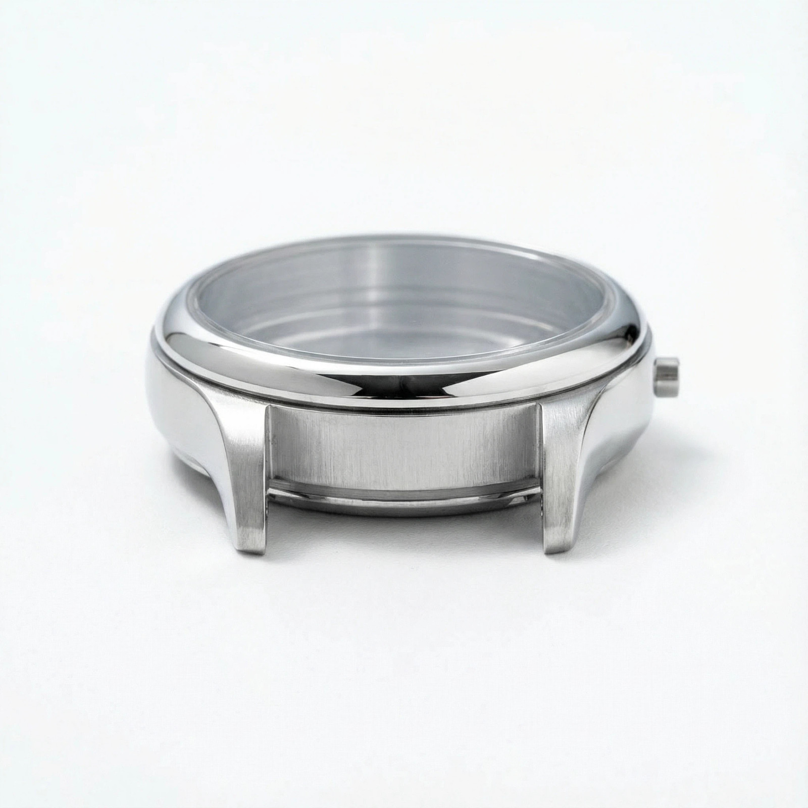 28mm glass Watch Case back cover fit ETA 585 waterproof ring Silver