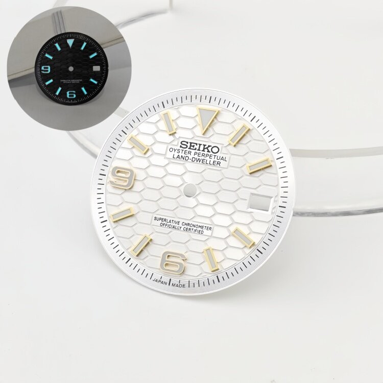 31mm/28.5mm Watch Dial Ice Blue Lume for NH35 NH36 Movement Watch Accessories
