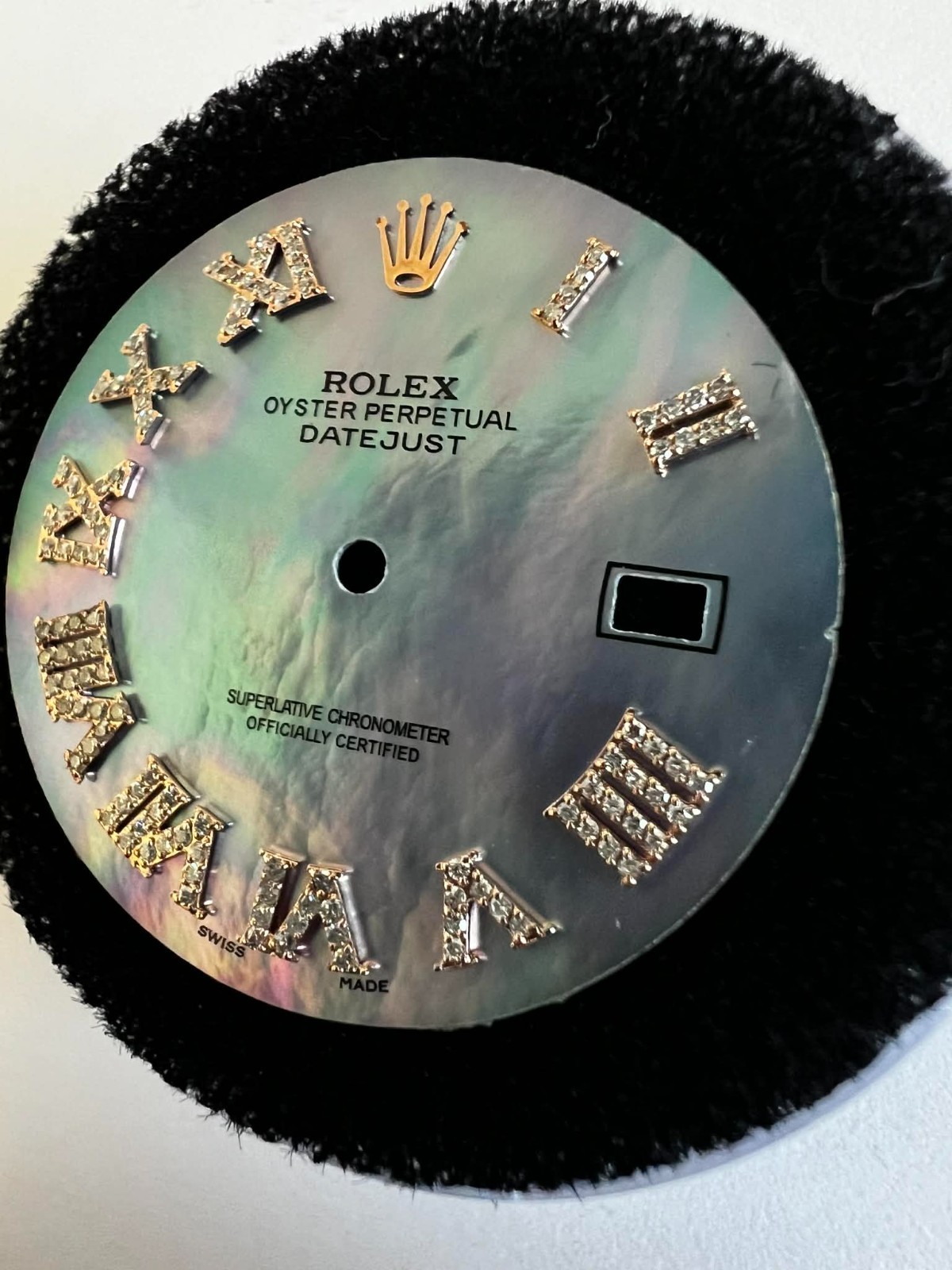 Rolex Datejust 41mm Custom Black Mother of Pearl Diamond Roman Markers Dial