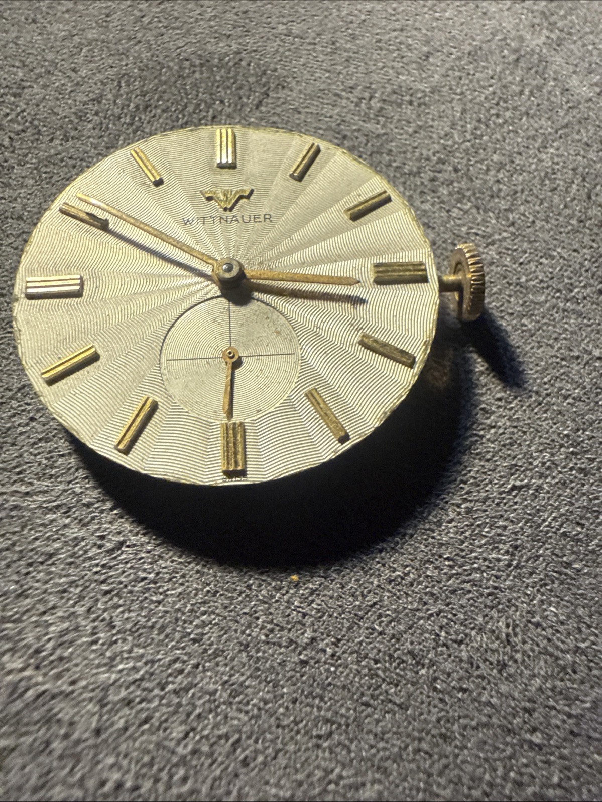 Vintage Wittnauer Dial / Wrist Watch Movement 76/3G Revue balancing Is working
