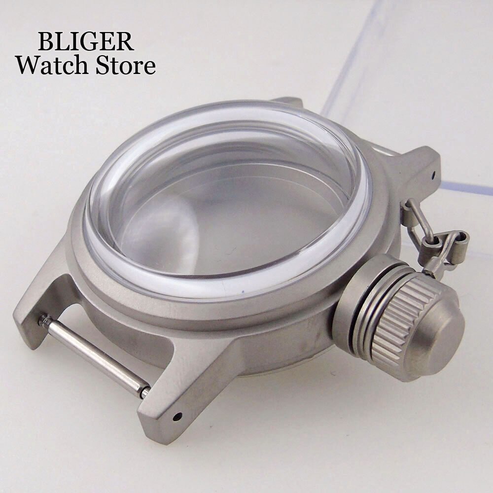 36mm Dive Watch Case Domed Sapphire Fit NH35 ETA2824 Sandblasted 200M Waterproof