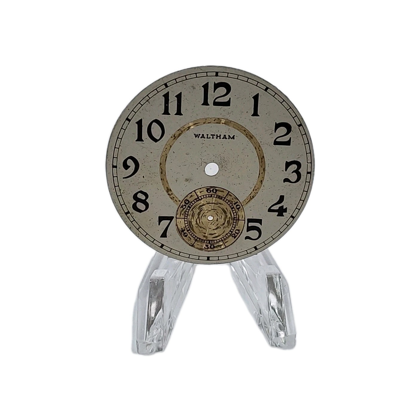 Waltham 37.3mm Double Sunk Metal Pocket Watch Dial Only 1481