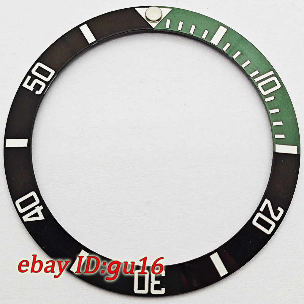 38mm black white blue green gold bezel insert fit 40mm automatic watch