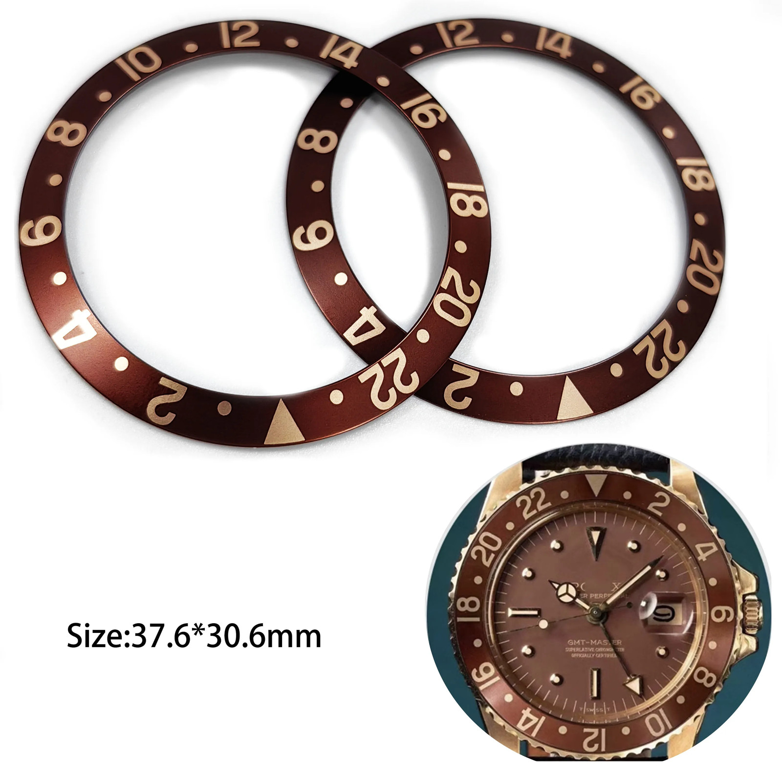 Bezel Insert Fits Vintage Rolex GMT Master 6542 Watch 37.6×30.6mm