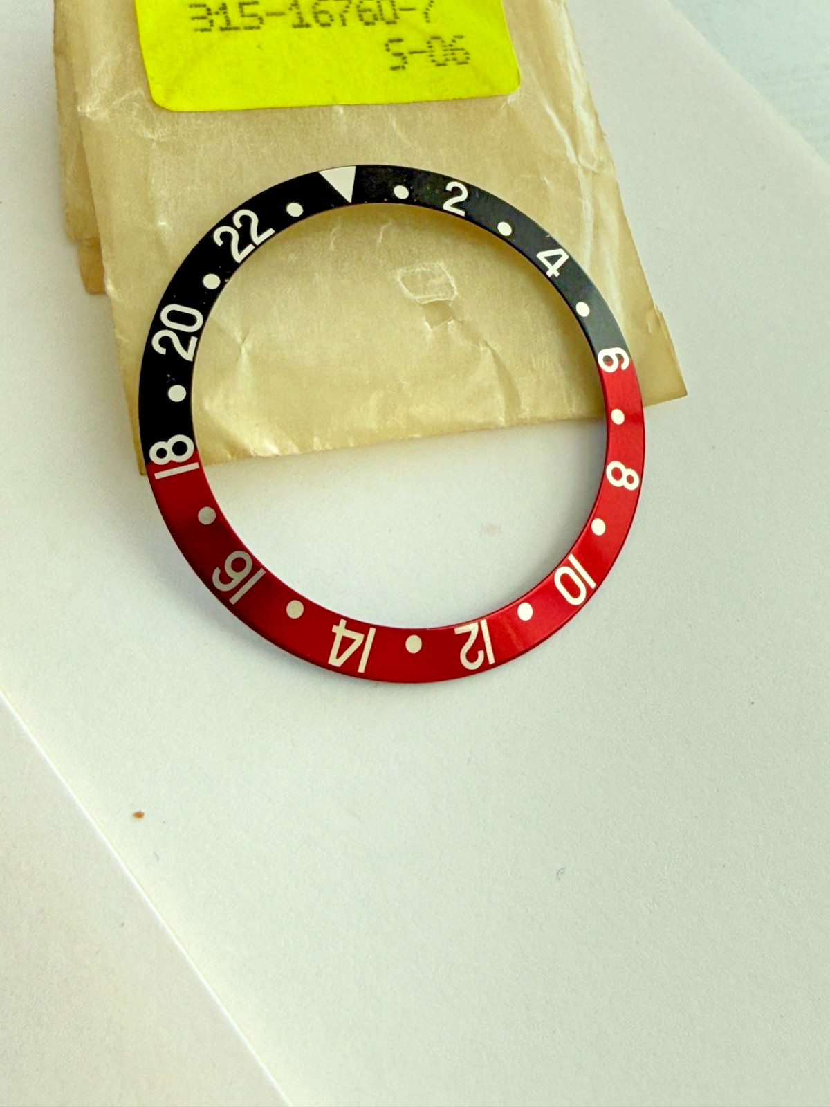 ROLEX GENUINE GMT COKE BEZEL INSERT Part# B315-16760-7-A1 For 16710 16700 16760