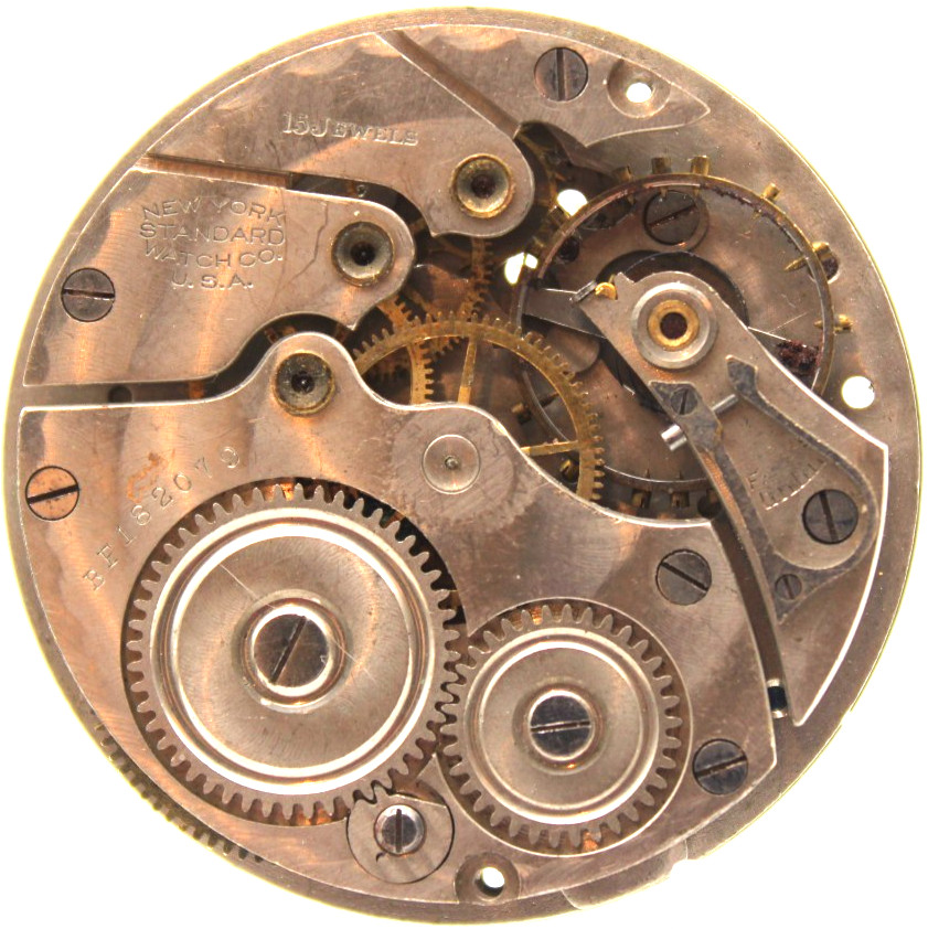 1915 NY STANDARD POCKET WATCH MOVEMENT BF182079 GRADE: 1571 12s 15j (QI2)