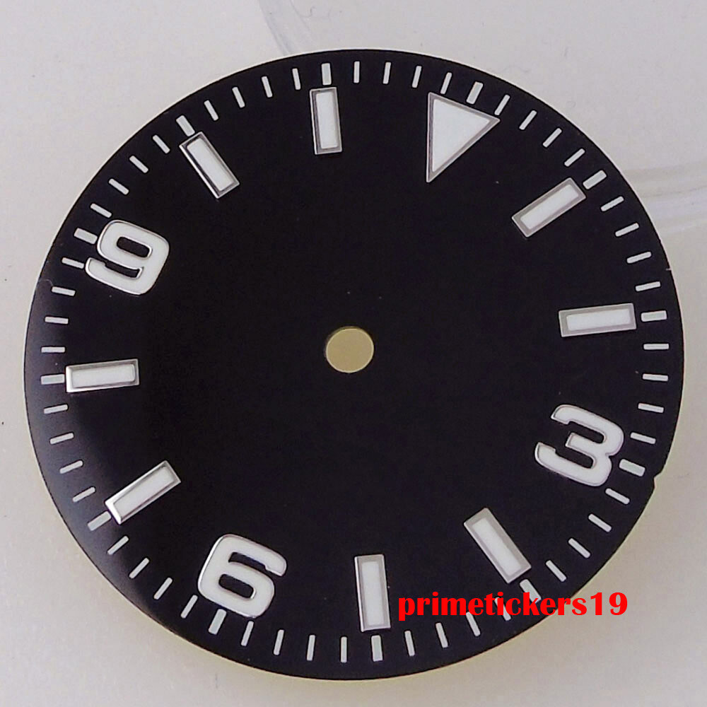 29mm Black/Blue/Orange Watch Dial Face Hands Green Lume Fit NH35 NH36 Movement