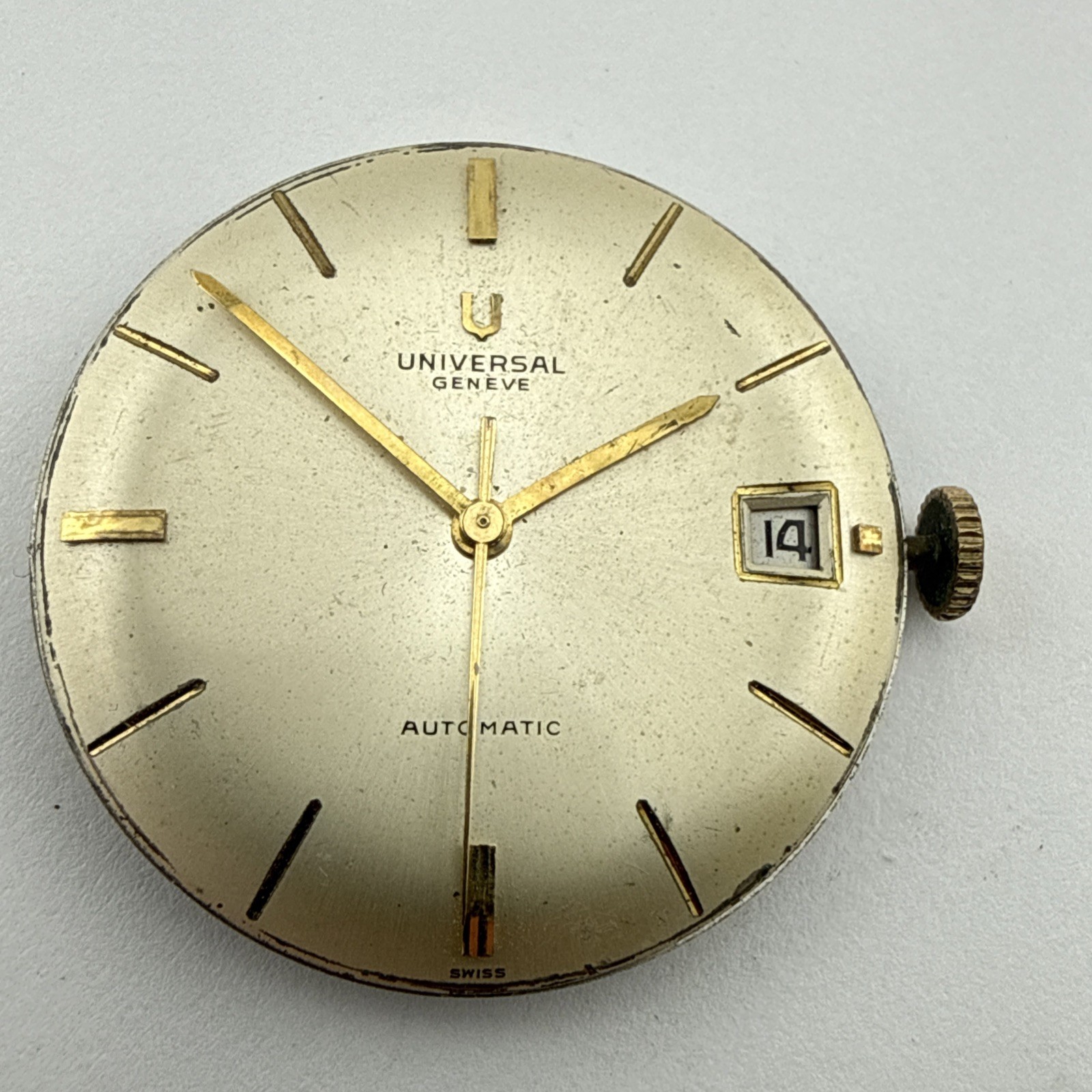 Universal Geneve Microtor Cal. 218-2 Movement & Dial – For Repsir Good Balance