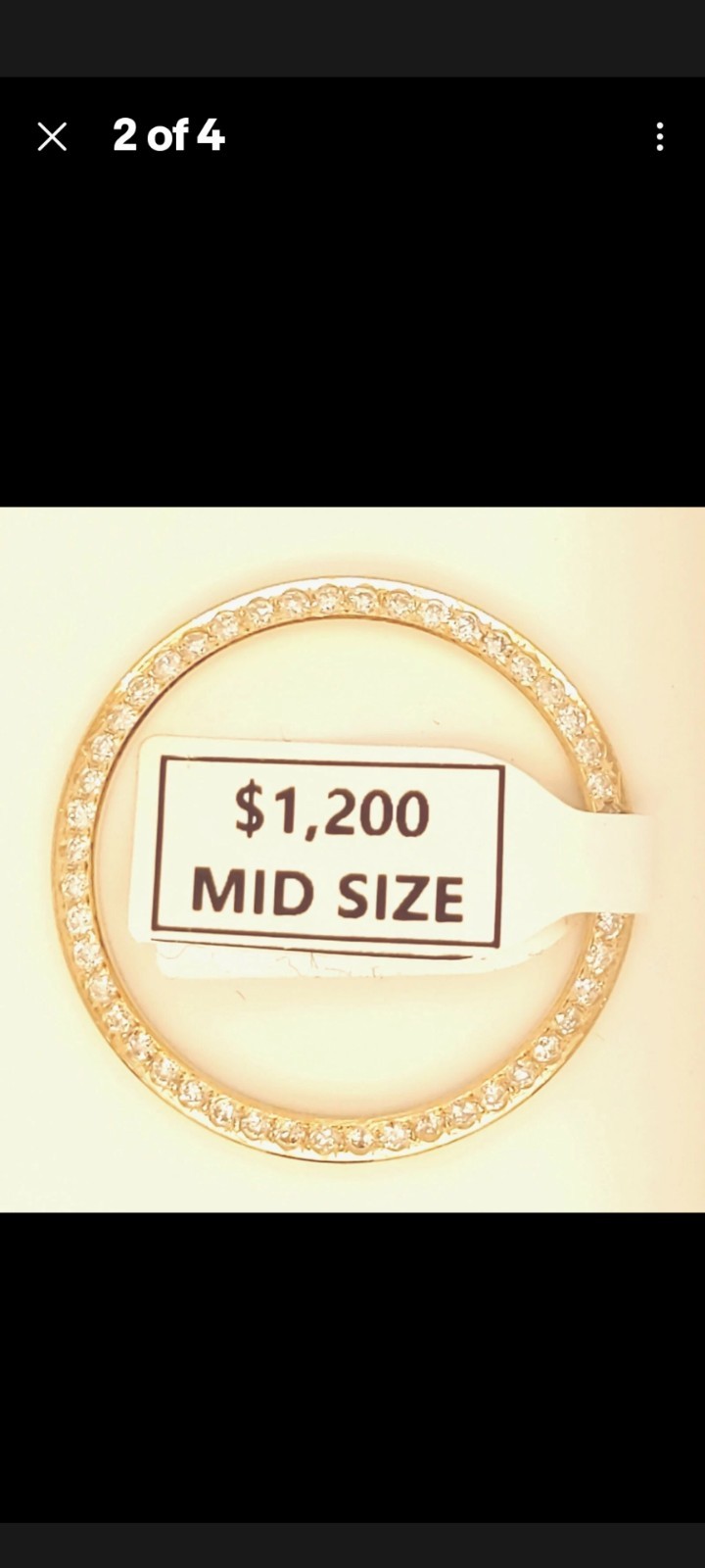 LAB GROWN DIAMOND BEZEL Mid size SS Gold Plated For Rolex 31 mm .90 Cts