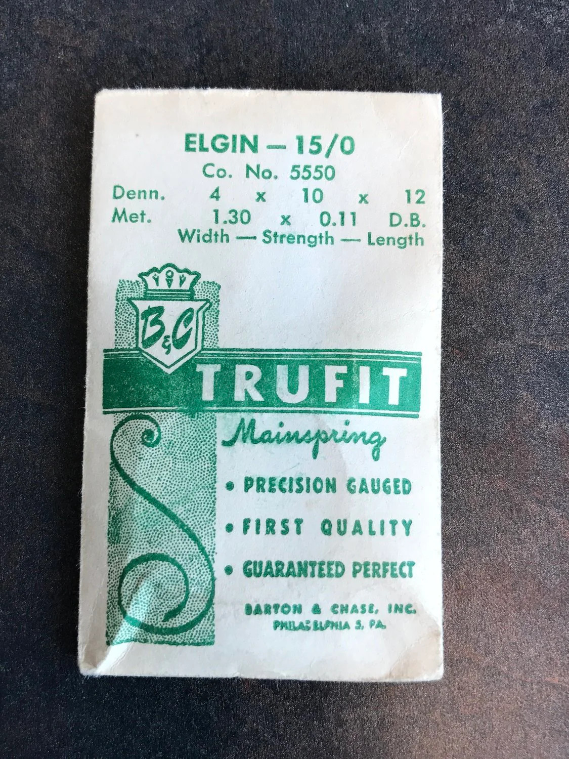 Trufit Mainspring – Elgin 5550 for 15/0s movements – Steel