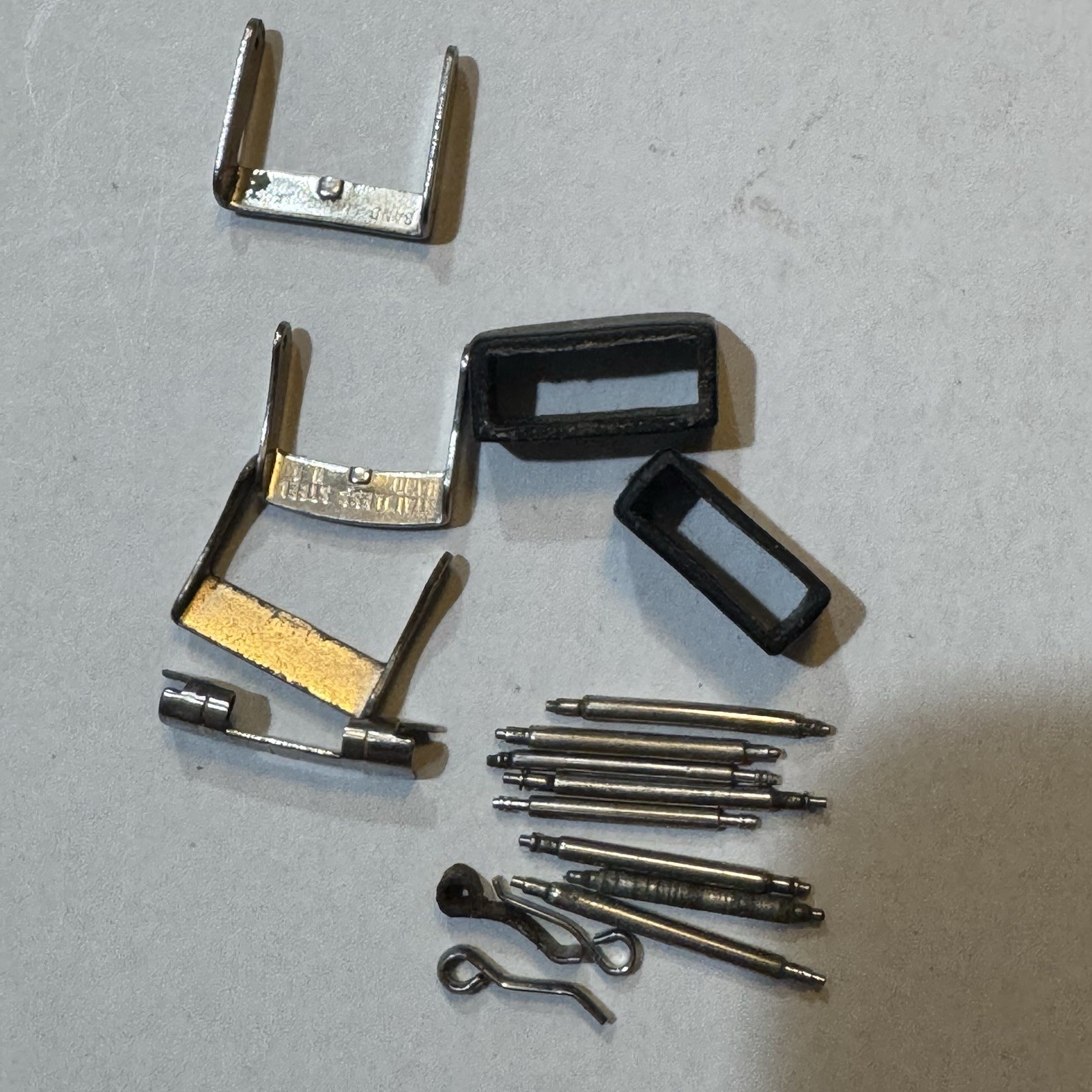 Vintage Watch Bands Parts Lot Seiko Timex Speidel Metal Leather Pins Repair