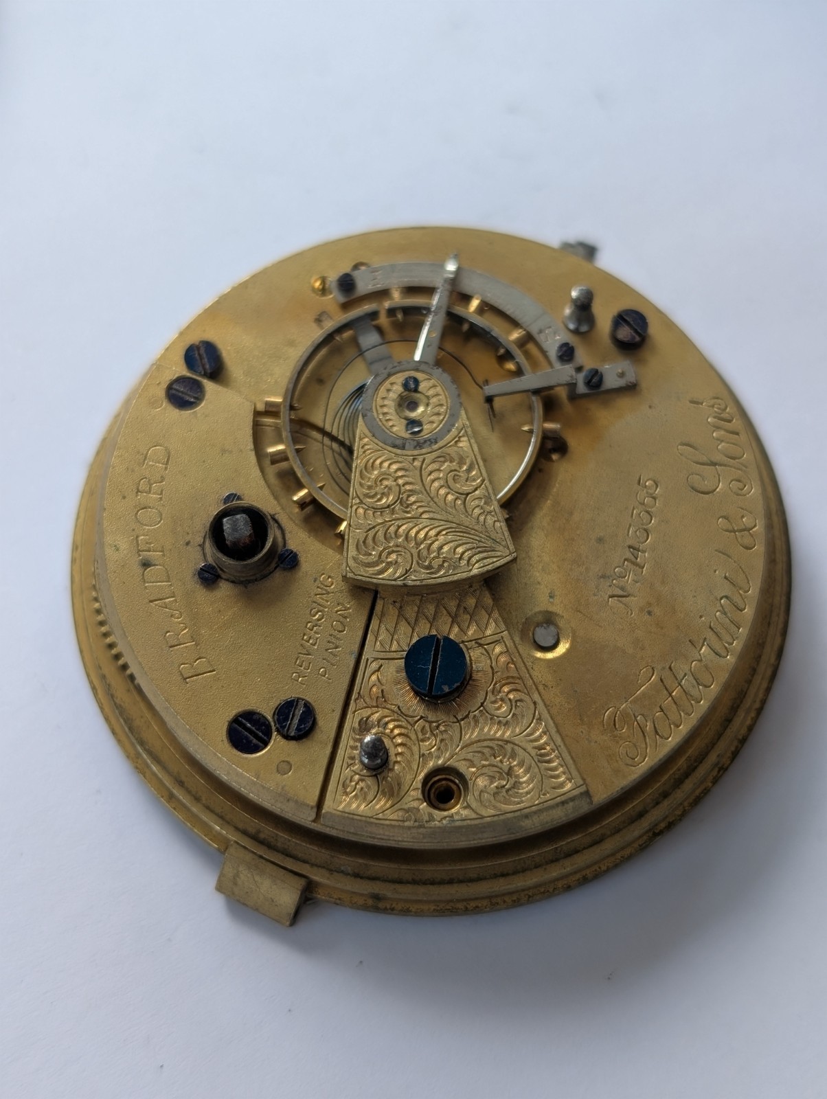 Vintage Fattorini & Sons Key Wind 46.36mm Pocket Watch Movement (Spares/Repairs)