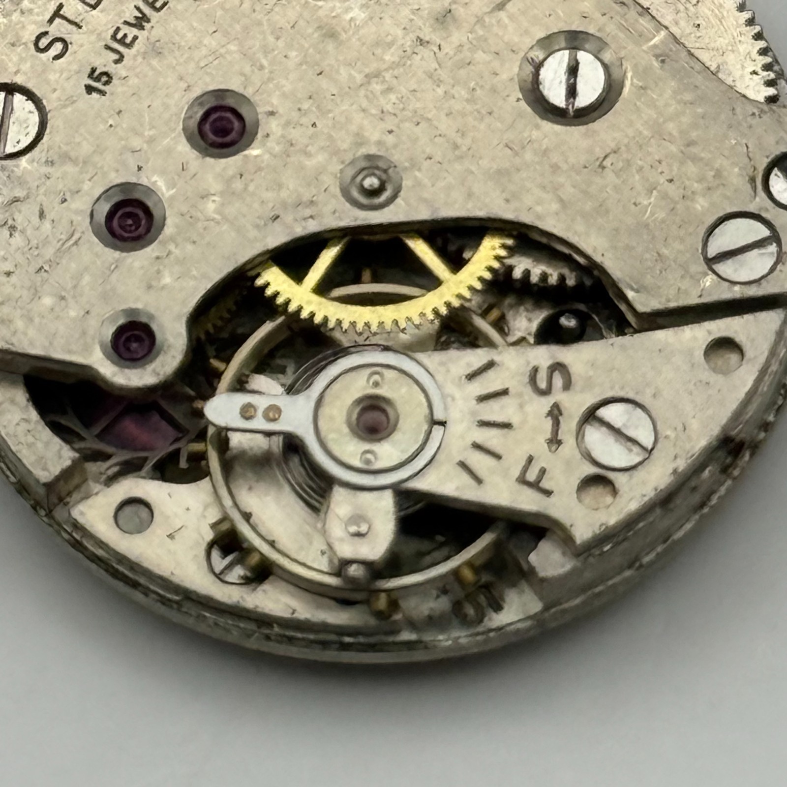 Arogno 125 Watch Movement Precista Steelco 15 Jewels Manual Wind Parts 23.7mm
