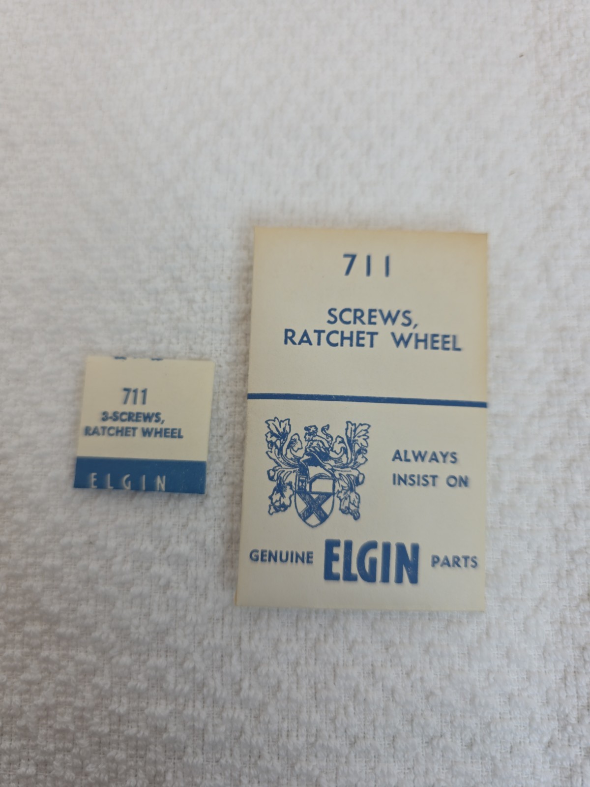 Genuine Elgin 3 Screws, Ratchet Wheel #711 Watch Parts NOS