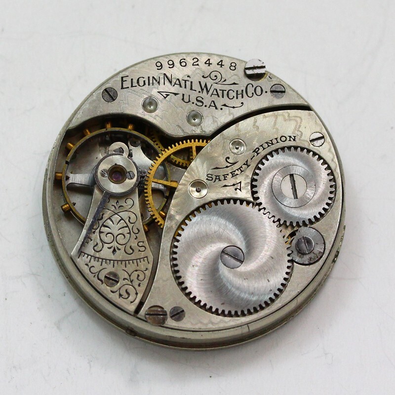 Elgin 269 Movement & Private Label Hyman, Berg & Co Enamel Dial – Parts / Repair
