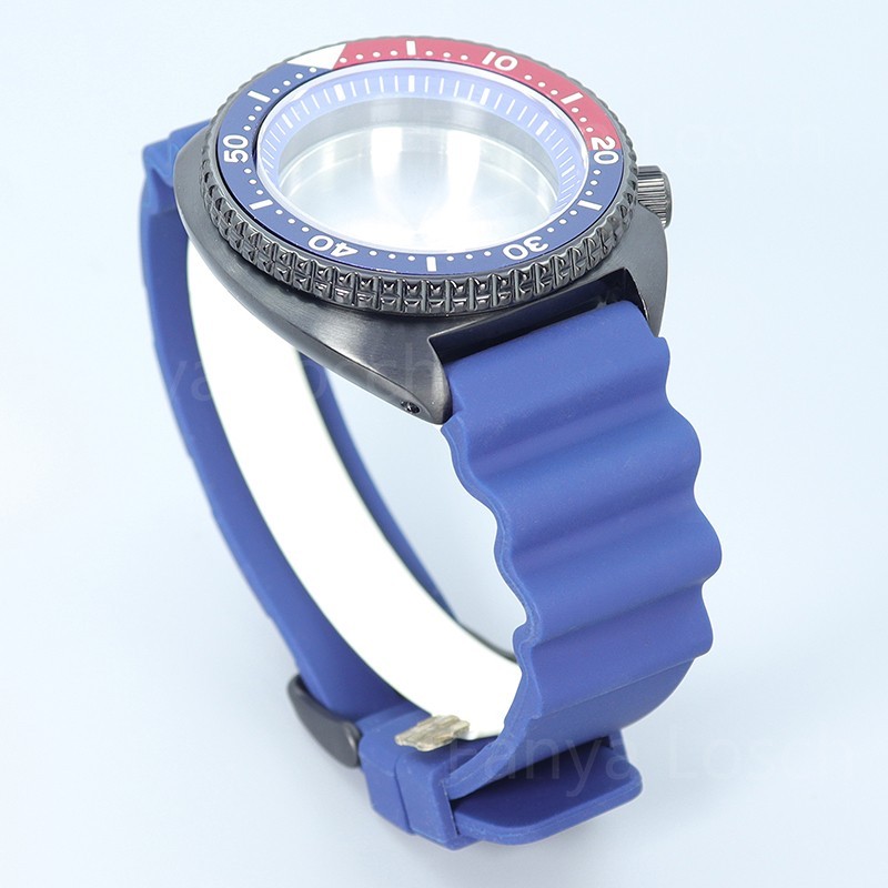 45mm Modify Seiko Skx009 Mod Watch Case+Blue Strap 10ATM For Seiko NH34 35 36 38