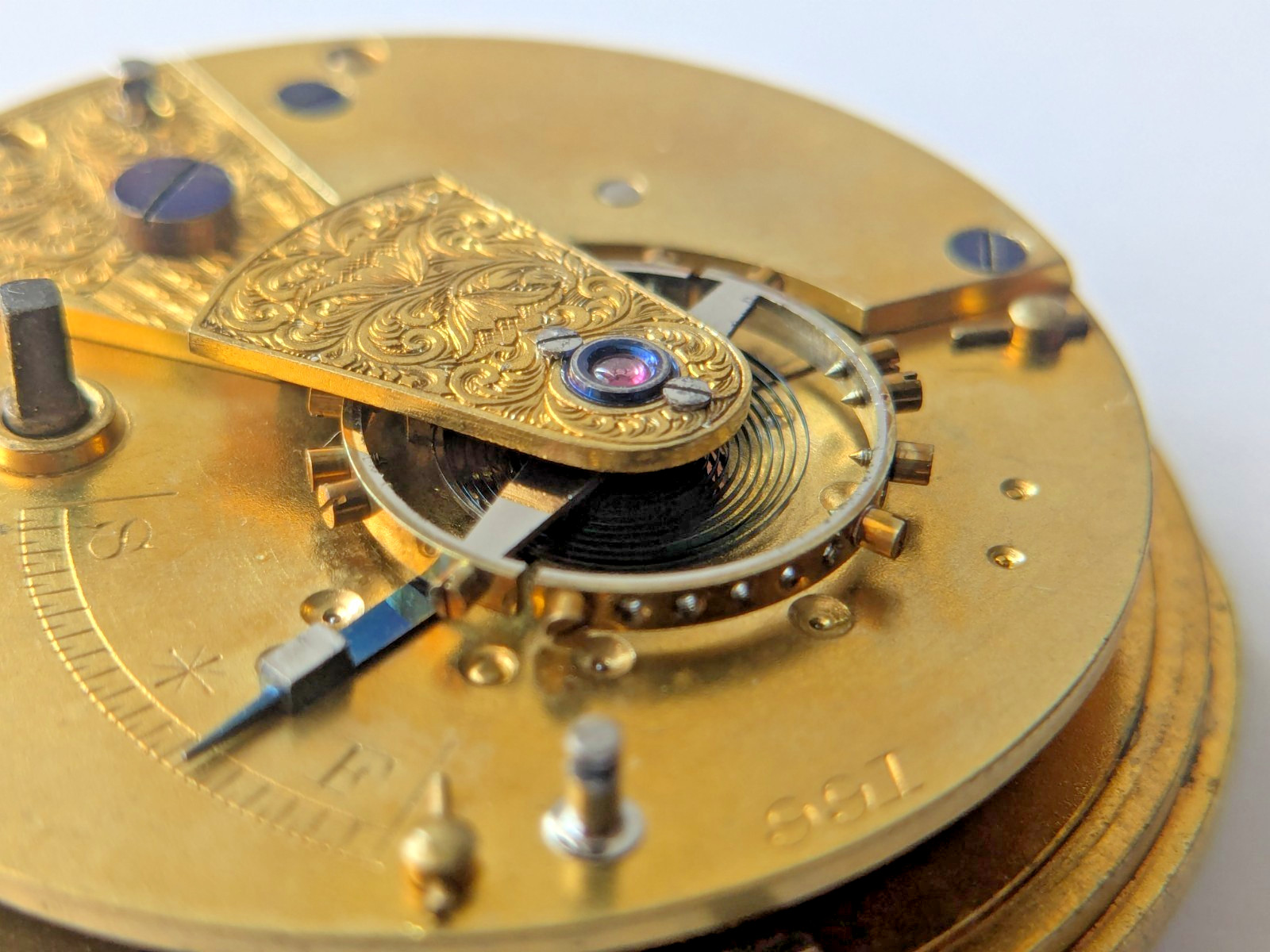 Antique T. Fattorini Skipton Pocket Watch Movement Hands Dial 45.1mm 41