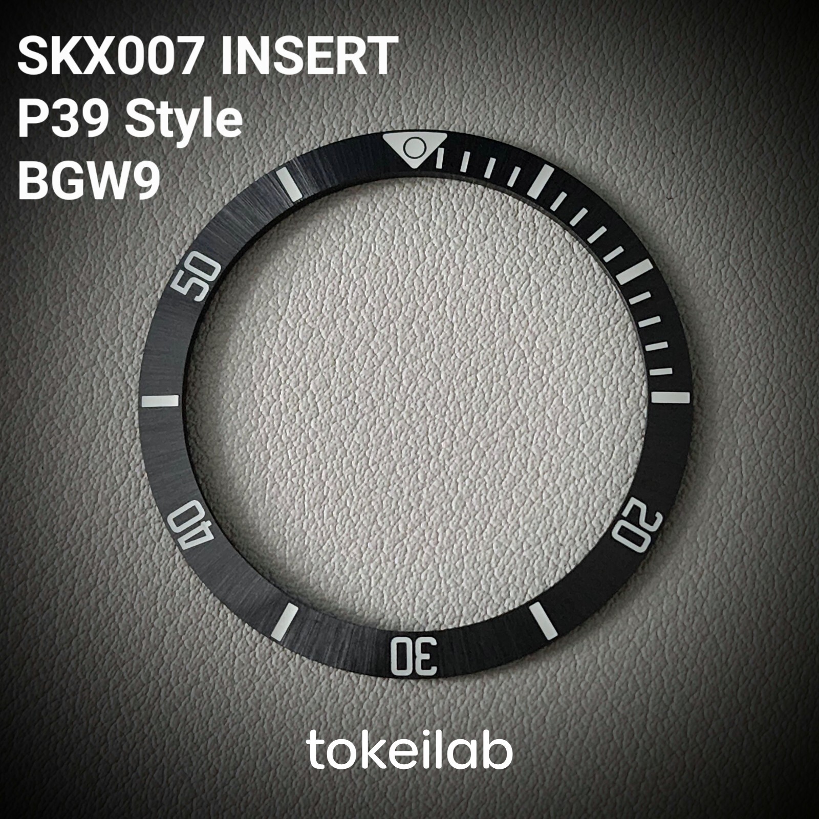Bezel Insert Black SKX007 Ceramic Sunburst (P39 style) Sloped BGW9